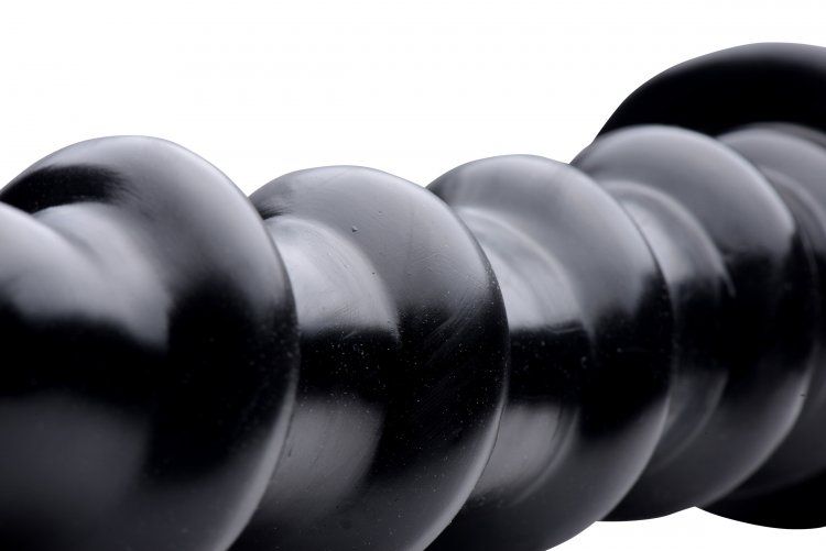 Make sure you have plenty of lube on hand, because this inse... Master Cock - The Screw Giant 12.5" Dildo - Black photo-3