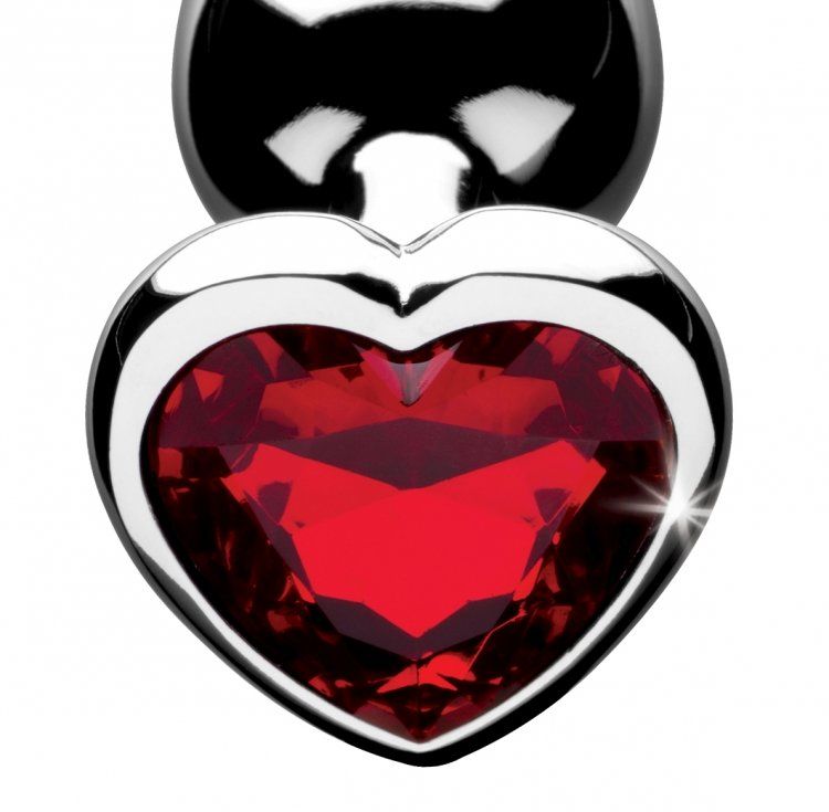 Spark your desire for decadent anal play with this beautiful... Booty Sparks - Heart Gem Anal Plug S-size - Red photo-2