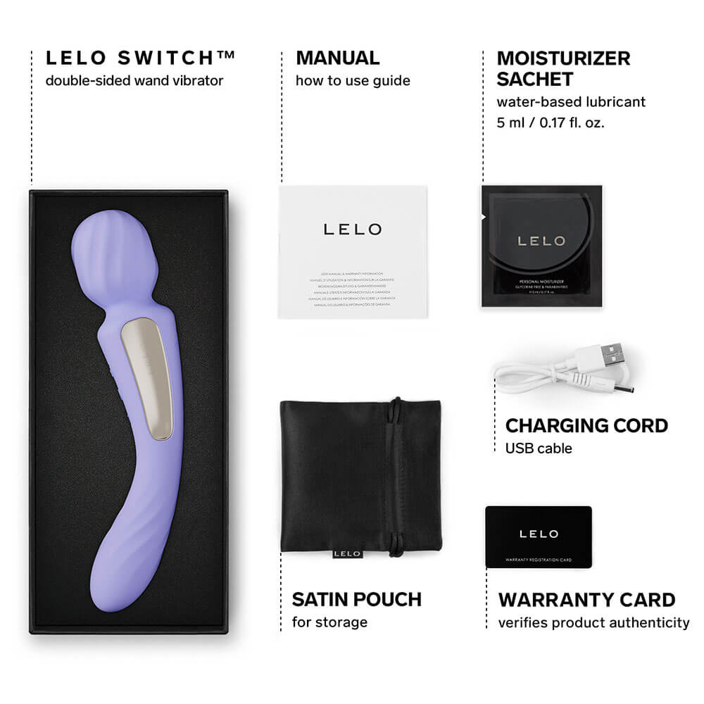 Lelo - Switch Double Ended Wand Vibrator - Lilac photo-11