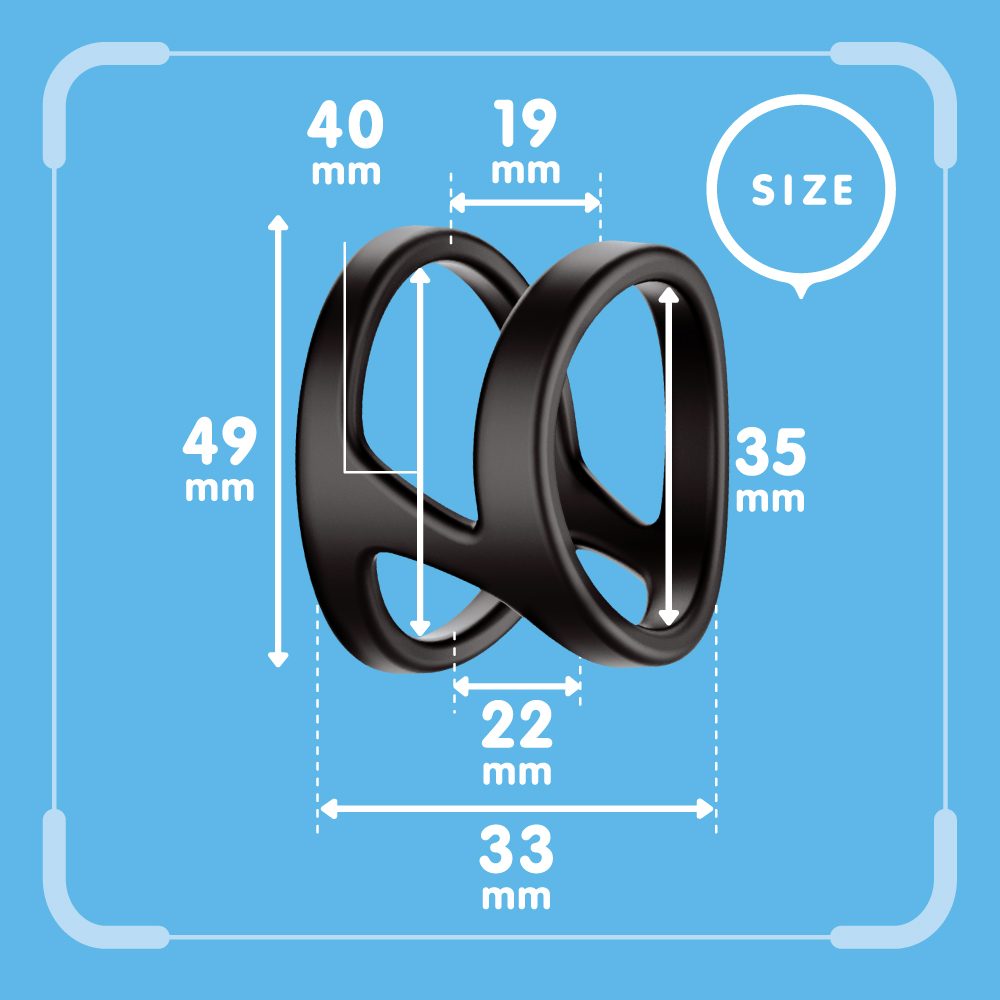 Super Punitto Ring Twin Lock is a cock ring that fits tight ... Pepee - Punnito Hard Double Ring - Black photo-6
