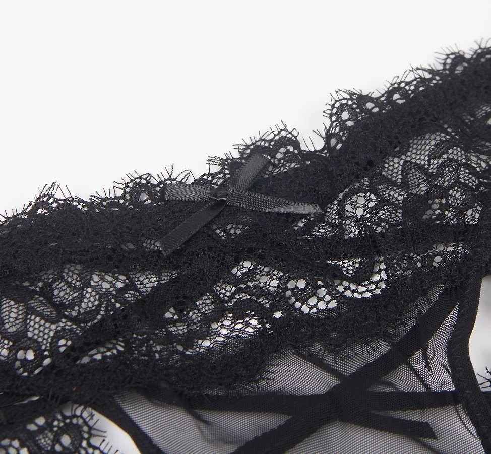 High quality sexy floral lace panty with open back
Material... Ohyeah - Floral Lace Panty - Black - M photo-11