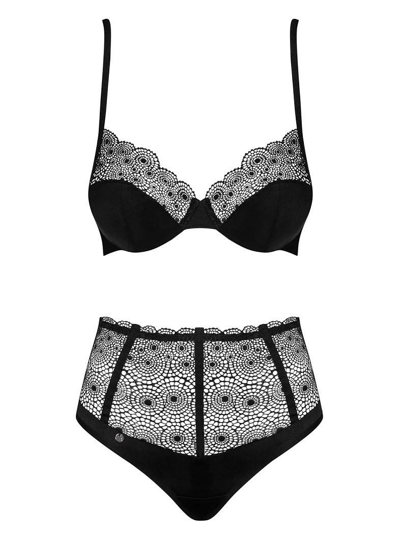 Treat yourself to pleasant moments! This seductive lingerie ... Obsessive - Sharlotte Set - Black - S/M photo-7