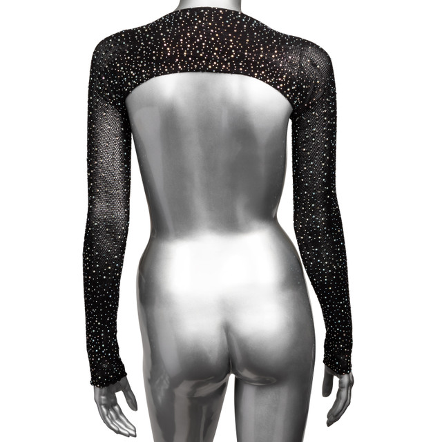 Watch as they melt at the sight of you in the sparkling Radi... CEN - Radiance Shoulder Shrug - Black photo-2