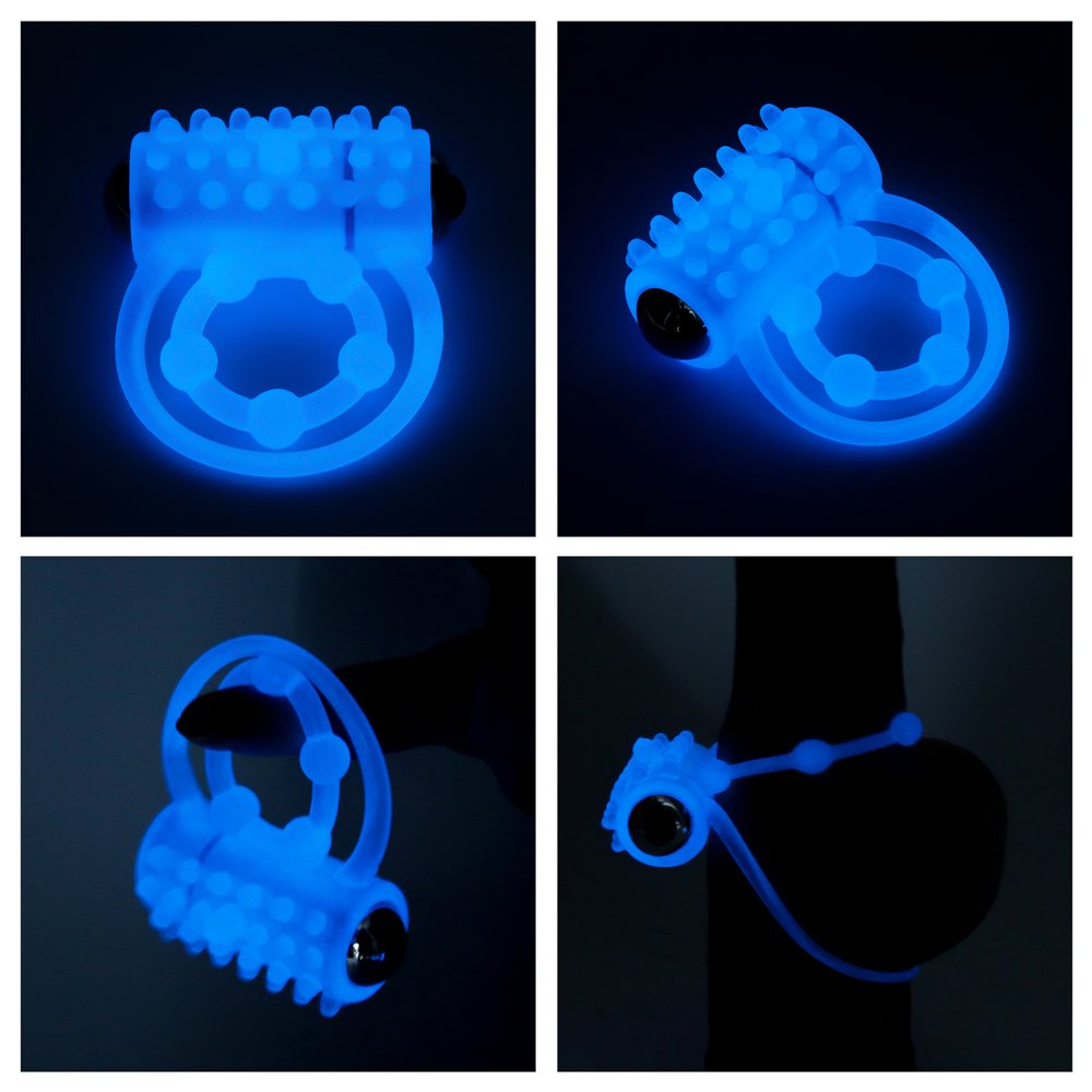 Illuminate your darkest pleasures with Lumino play penis rin... Lovetoy - Lumino Play Vibro Double Ring - Blue photo-11