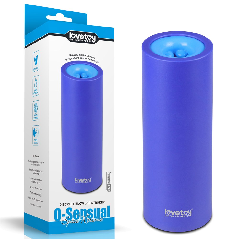 Top quality exquisite Masturbator from LoveToy O-Sensual Ran... Lovetoy - O-Sensual Discreet Blow Job Stroker - Blue photo-9