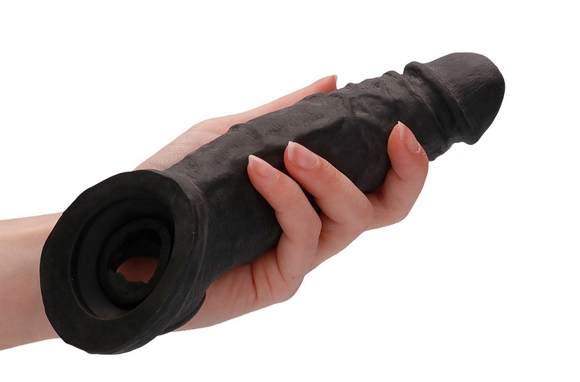 Be the bigger, better deal. The super-lifelike shapes, textu... RealRock - Penis Sleeve 9" - Black photo-5