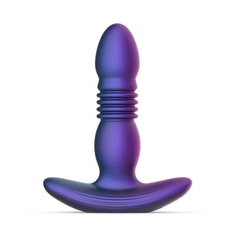 This buttplug features a thrusting function! The plug is con... Hueman - Thrusting Butt Plug - Purple photo-3