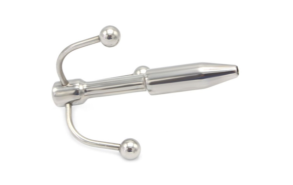 The amazing stainless steel penis plug is shaped like a grap... Kiotos - Hollow Grappling Cock Hook photo-5
