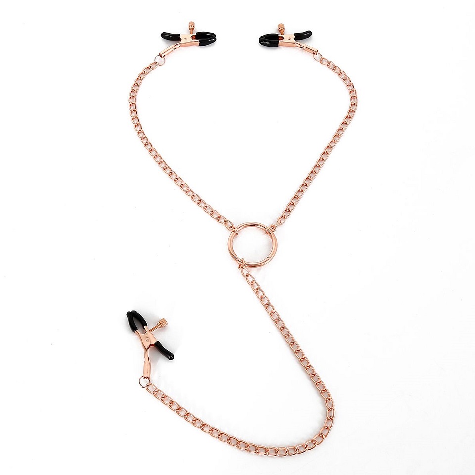 Introducing our Rose Gold Color Nipples and Clit Clamps, ele... Kiotos - Chain Nipple & Clit Clamps photo-3