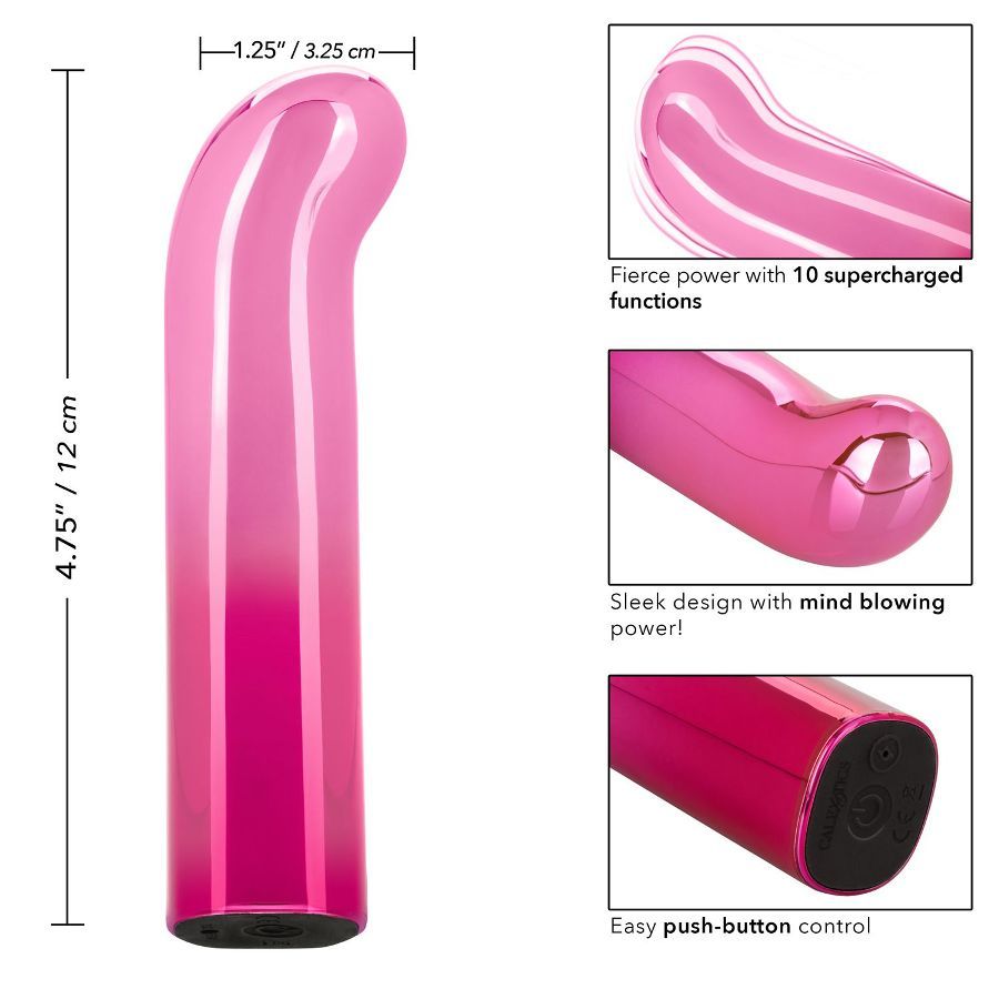 The shining Glam G Vibe bullet is a sleek G-curve vibrator p... CEN - Glam G Vibe - Pink photo-10