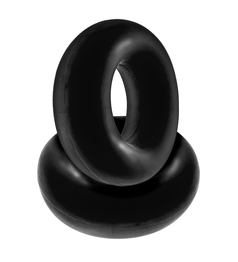 STIFFY 2-pack cockrings 2 non-roll grippy rings designed to ... Hunkyjunk - Stiffy Bulge Rings - Black photo-3