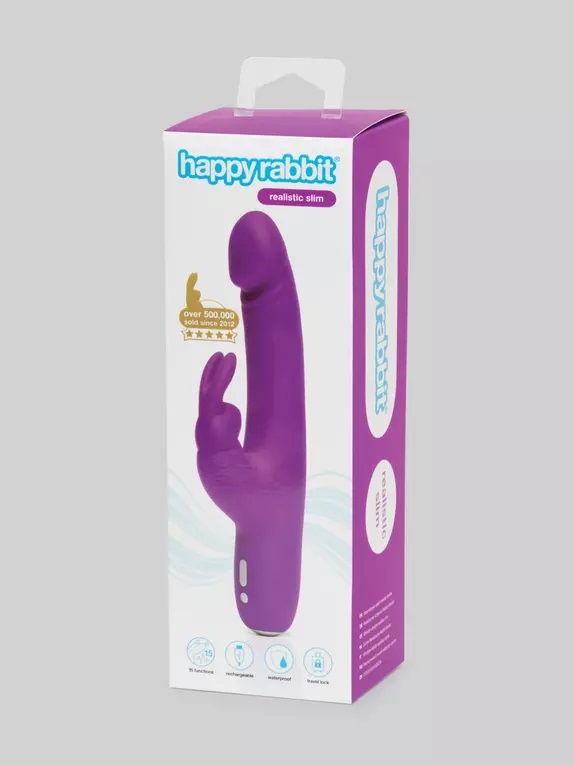 Introducing the happy rabbit Realistic vibrator, in a new, s... Happy Rabbit - Slimline Realistic Rabbit Vibrator - Purple photo-7