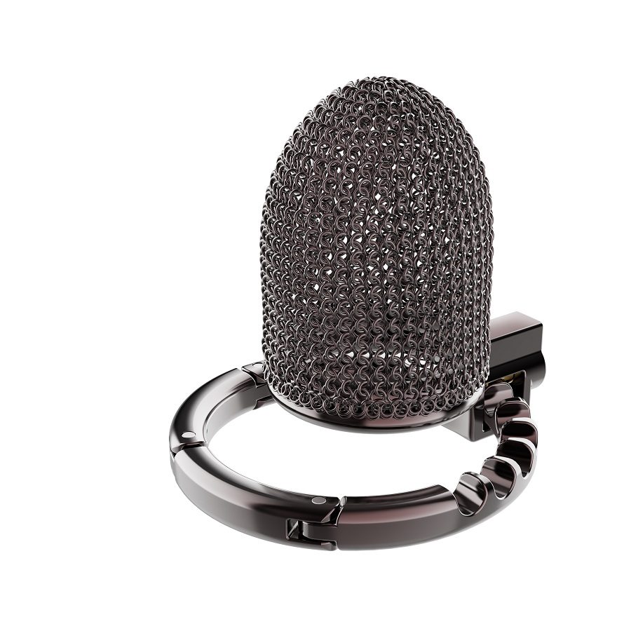 Porous and breathable metal lock with MAX cooling power and ... Sevanda - Hauberk Chastity Cage S - Black photo-3
