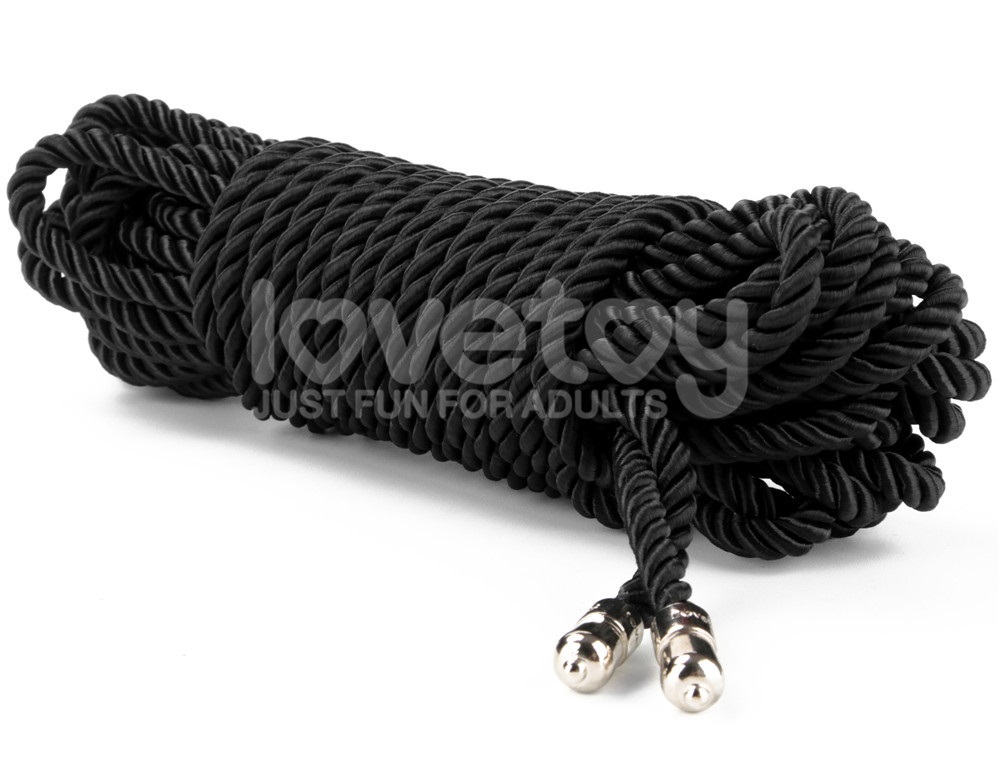Indulge in the smooth embrace of our Rebellion Reign Ebony S... Lovetoy - Rebellion Reign Silky Bondage Rope 10m - Black photo-8