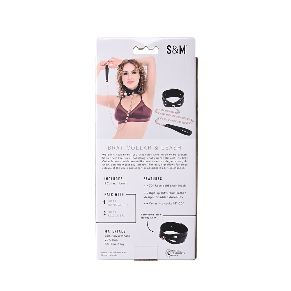 We don’t have to tell you that rules were made to be broken.... Sex&Mischief - Brat Collar w Leash - Black photo-7