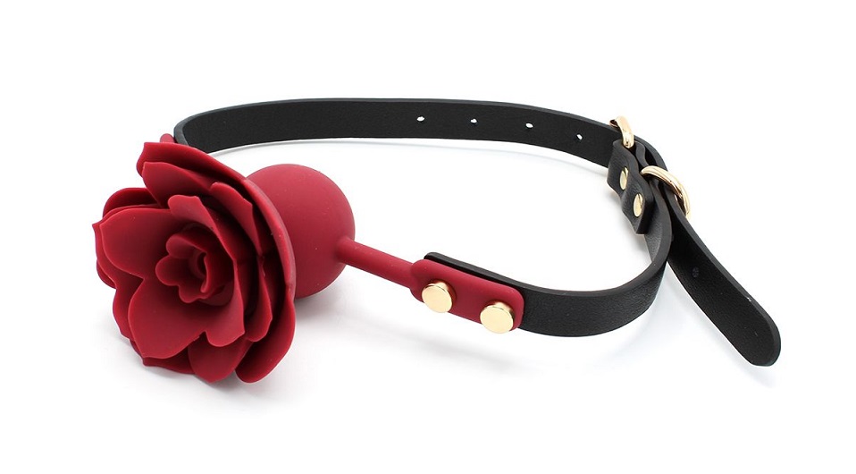 This flexible silicone Rose mouth gag made of high-quality s... Kiotos - Silicone Rose Gag - Red photo-3