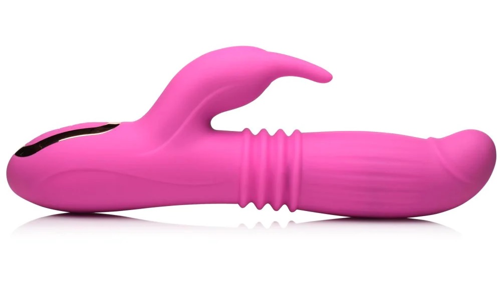 This thrusting and swelling silicone rabbit vibrator is here... Inmi - Lil Swell Rabbit Vibrator - Pink photo-4