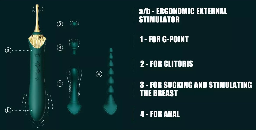 Bess offers the most targeted stimulation thanks to its inno... Zalo - Bess 2 Heating Dual Vibrator - Turquoise Green photo-13