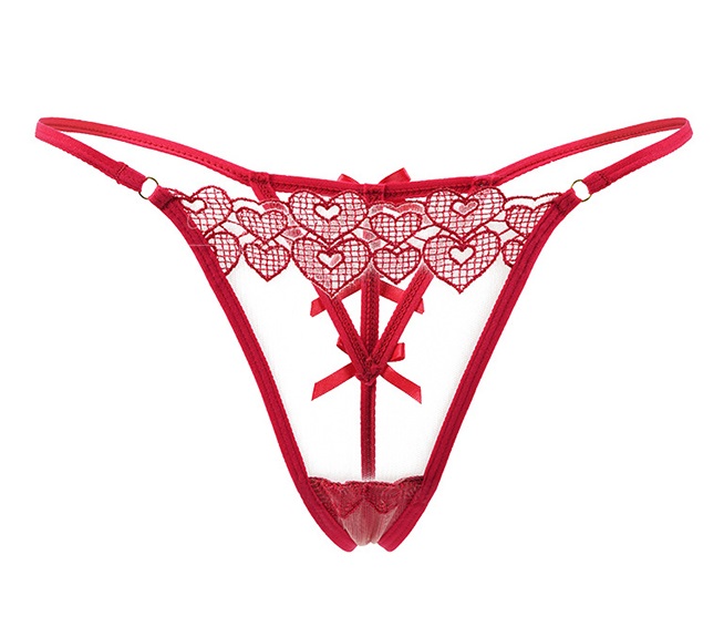 Tiny sexy thong with attractive bows on the back
Material&n... Ohyeah - Mesh Thong w Bow - Red - S photo-4