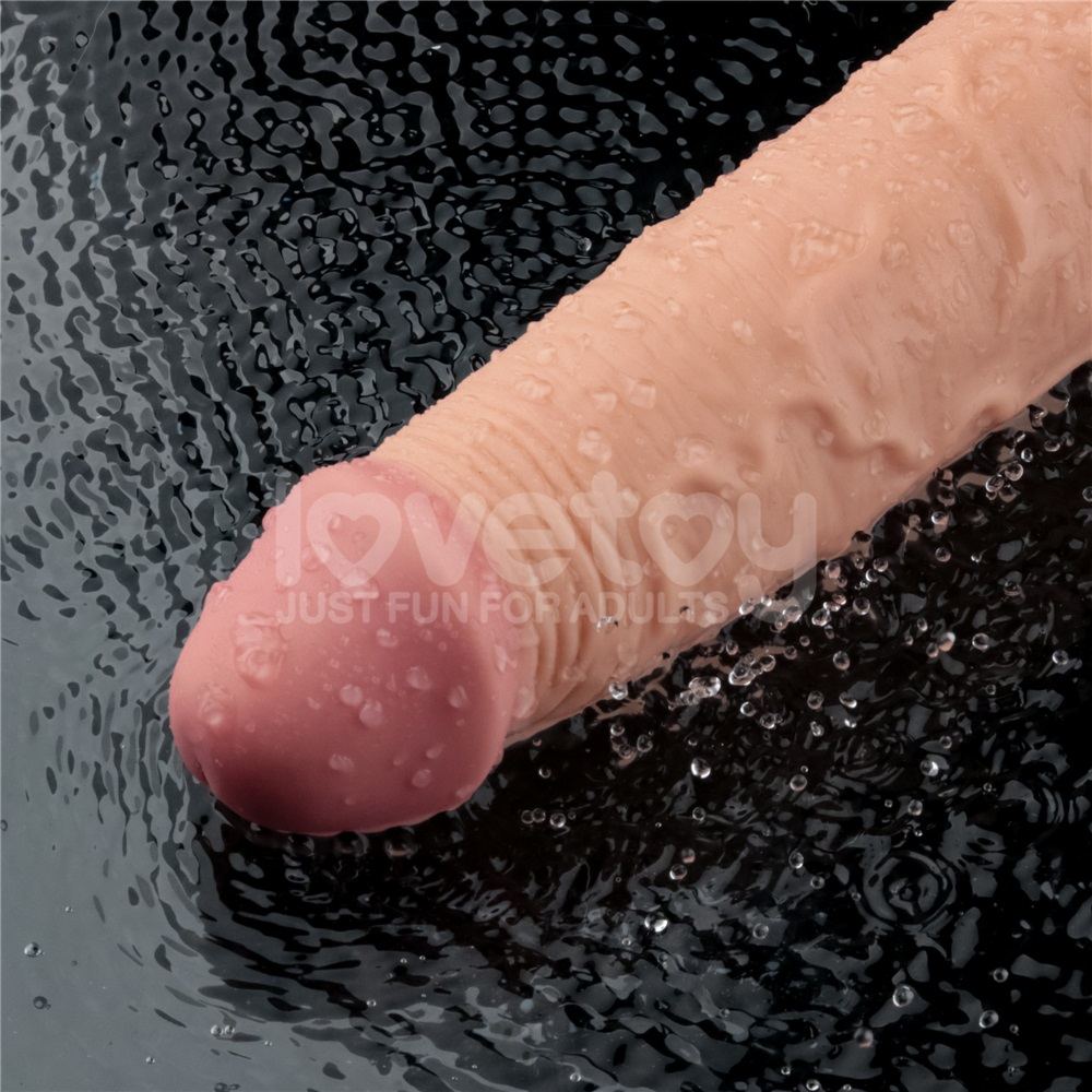 Boasting a lifelike realistic design, Lovetoy Real softee di... Lovetoy - 9.5" Real Softee Vibro Dildo - Flesh photo-12