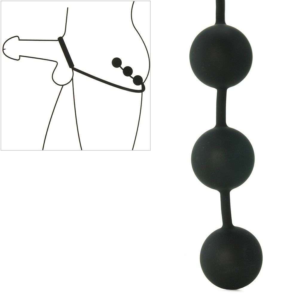 This set of silicone coated heavy weighted balls are attache... TOF - TOF Silicone Cock Ring w/ 3 Weighted Balls photo-12