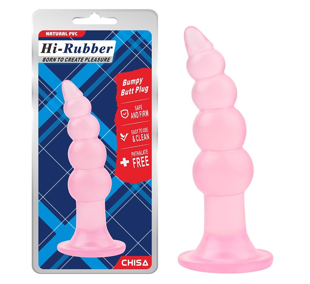 Anti-Bacterial, Better-Than-Real, Phathalate Free, Anal Trai... Chisa - Bumpy Butt Plug - Pink photo-6