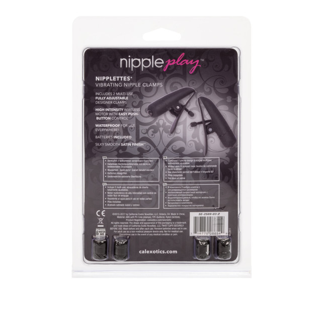 Engage in erotic nipple fun with the designer Nipple Play Ni... CEN - Nipplettes Vibro Clamps - Black photo-8