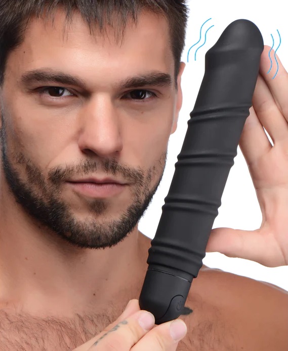 This extra large vibrating bullet features an extended body ... Bang! - XL Bullet w Swirl Sleeve - Black photo-3
