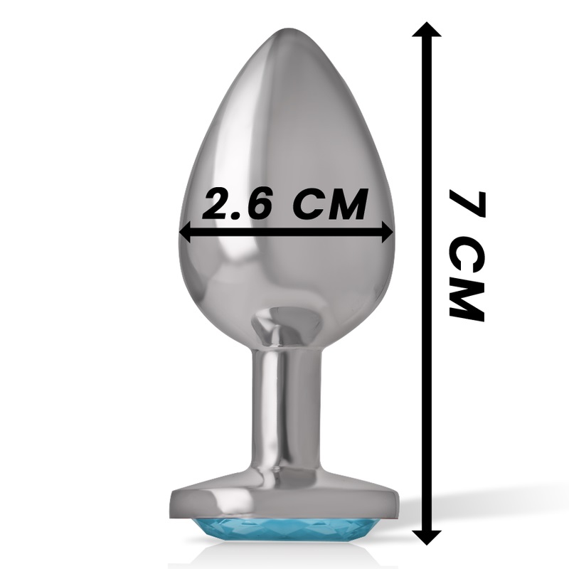 Let your buttocks shine with the anal plug from Intense, dec... Intense - Metal Heart Gem Plug S - Blue photo-4