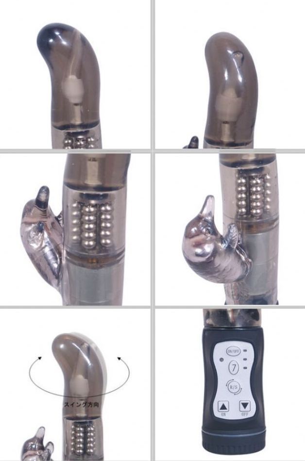 細身型靜音防水按摩棒登場。 7段振動模式、規格適中!小海豚直接刺激G點區。正反開關的新配置。超越其他電動器的性能。完美的... ToysHeart - Sophia 兔子震動棒 - 煙燻黑 照片-4