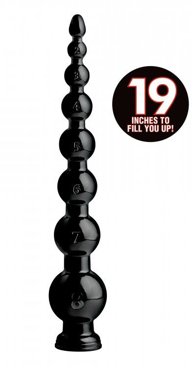 The biggest anal beads you will ever encounter, these eight ... Hosed - 19'' Graduated Beaded Hose - Black photo-3