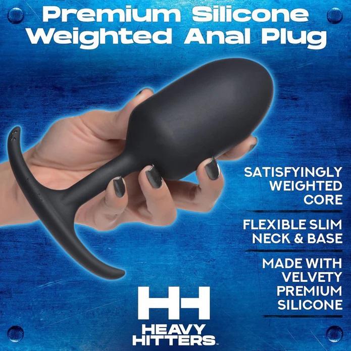 These comfortable weighted butt plugs hit hard and deep! Hea... Heavy Hitters - Weighted Anal Plug XL - Black photo-5