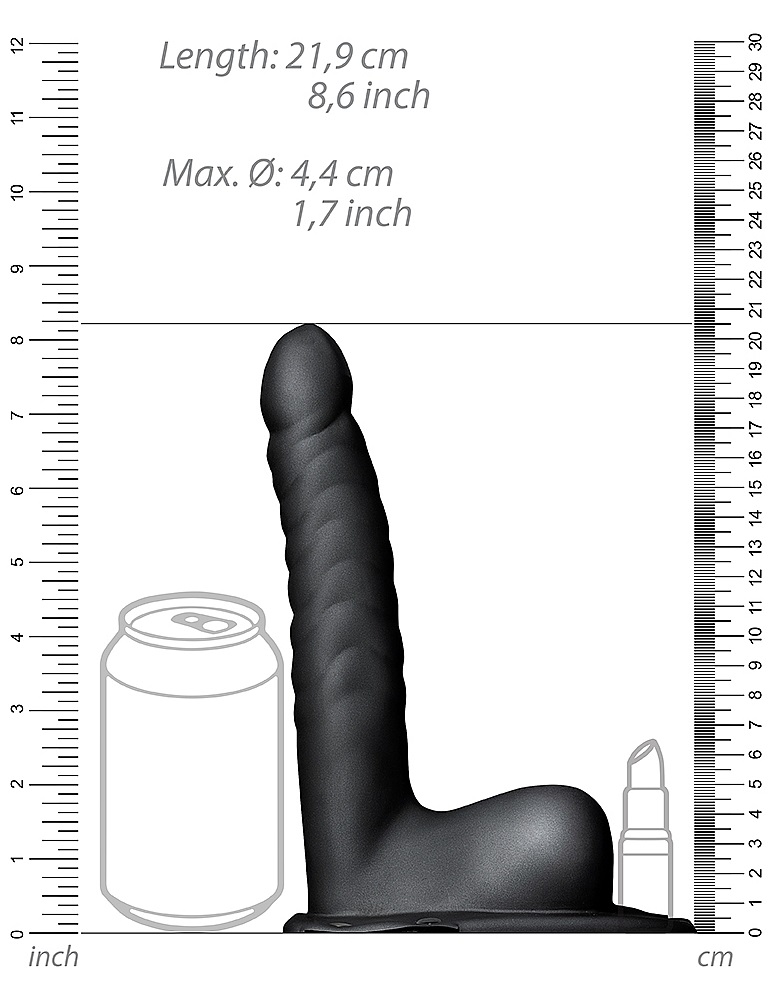 Forget all that you know about the classic Strap-On. Ouch! H... Ouch - Ribbed Hollow Strap-On 8" w Balls - Black photo-8