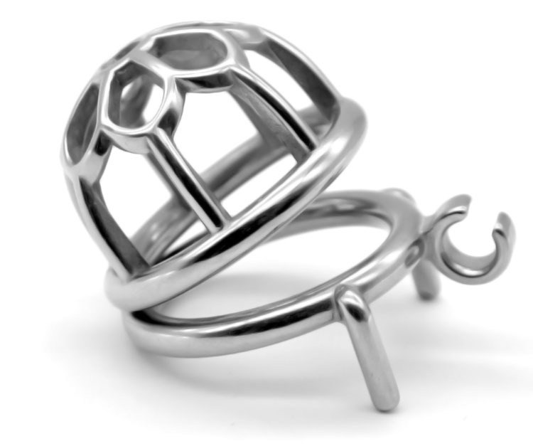 Total high: 52mm &nb... FAAK - Chastity Cage 01 w Catheter 45mm - Silver photo-7