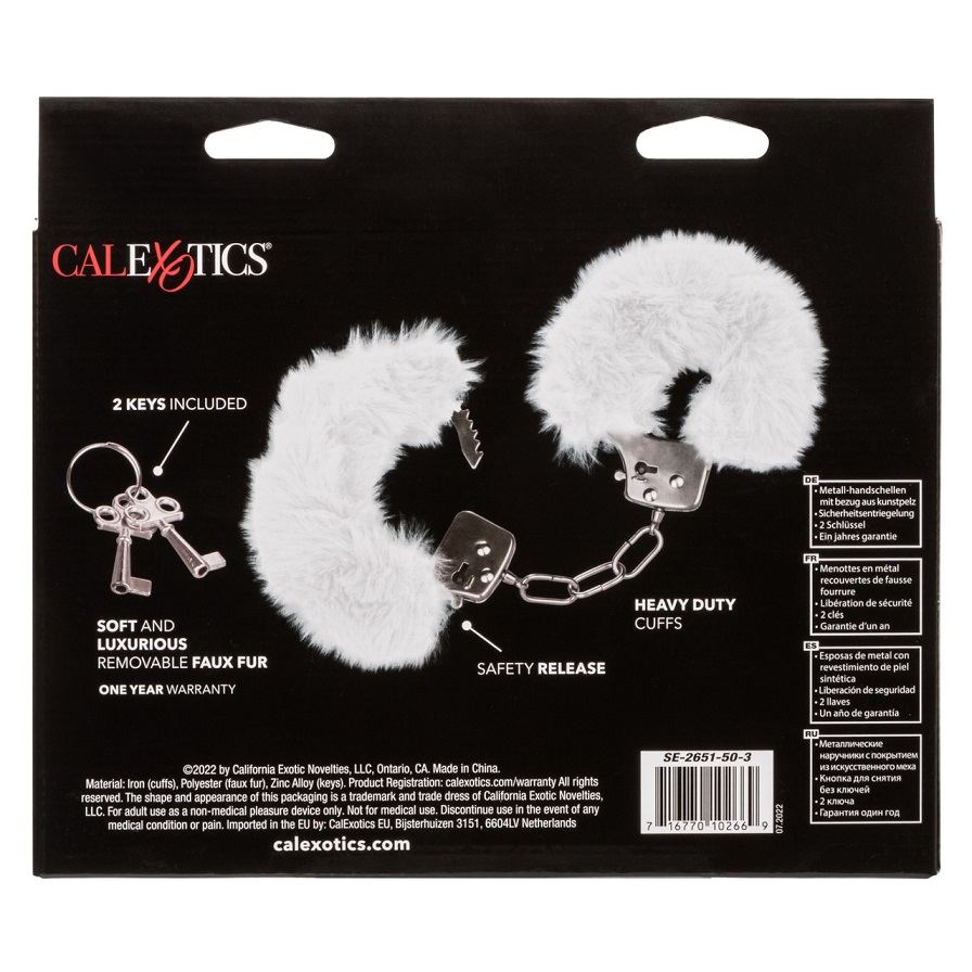 Let your lover take the lead and indulge in sensationally en... CEN - Ultra Fluffy Furry Cuffs - White photo-8