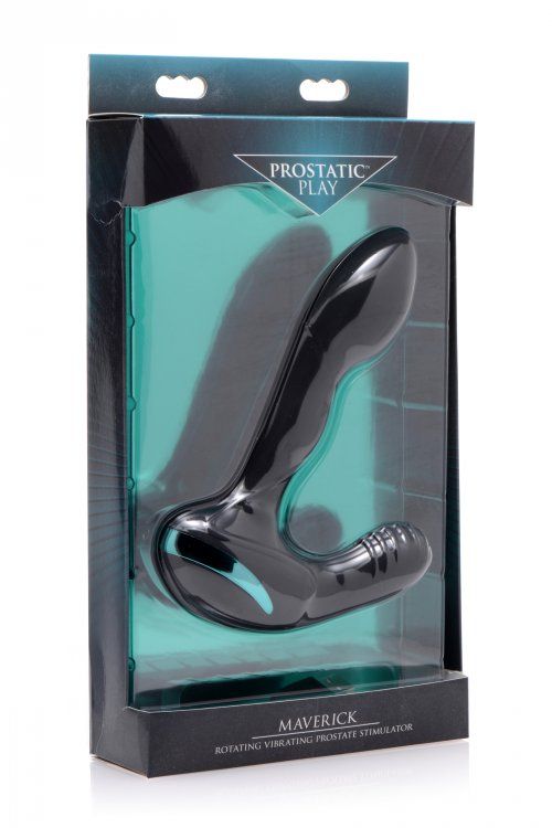Coax a more intense orgasm out of yourself with a high-tech ... Prostatic Play - Maverick Prostate Stimulator Rotating Vibrating - Black photo-6