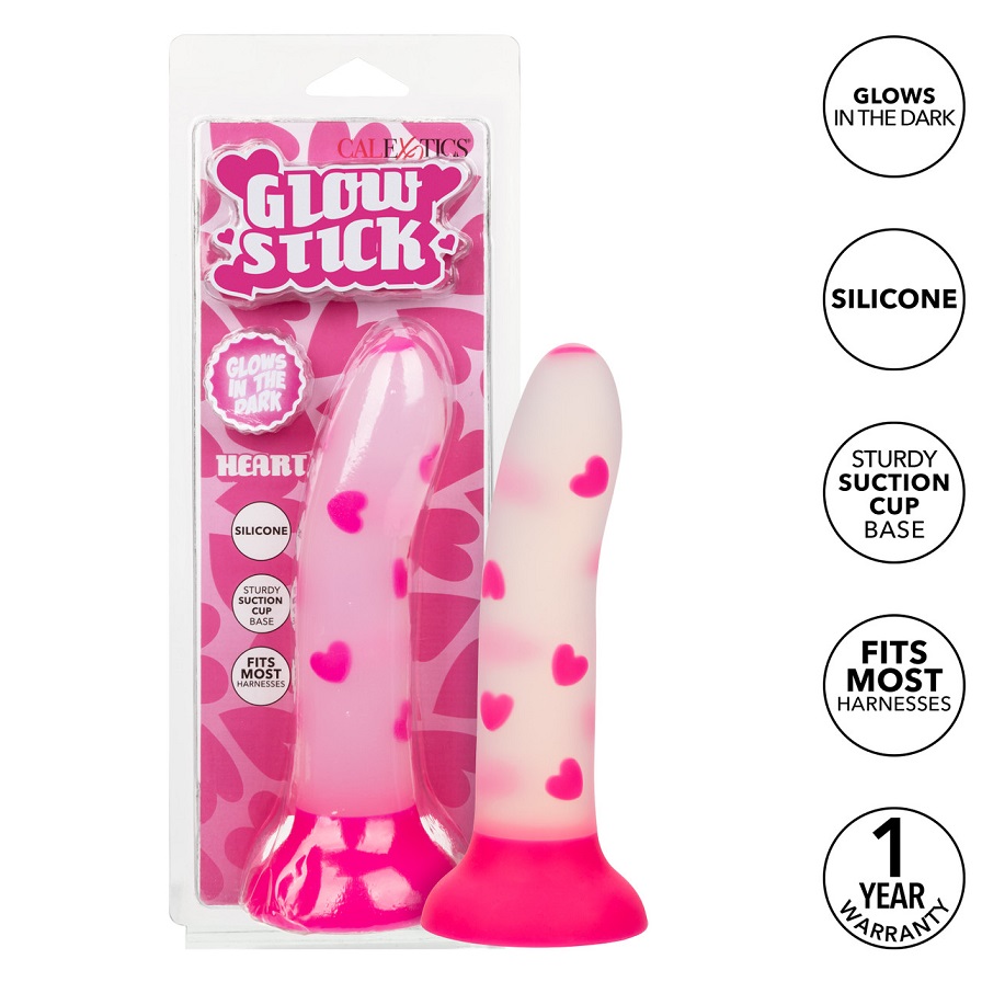 Illuminate your pleasure experience with the Glow Stick Hear... CEN - Heart Glow Dildo - Pink photo-8