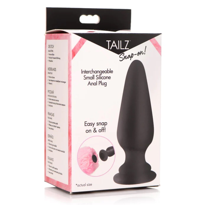 Enjoy this premium, phthalate-free, silicone plug that can b... Tailz - Snap-On Anal Plug S - Black photo-7