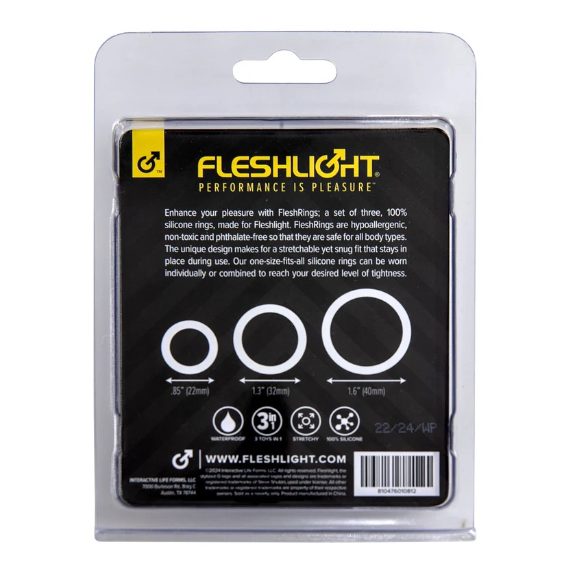 Enhance your pleasure with FleshBands; a set of three, 100 Fleshlight - FleshBands Rings 3 pcs - Black photo-5