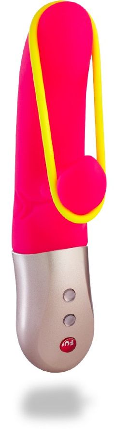 The neon yellow band on this rechargeable MiniVIBRATOR exude... Fun Factory - Vibe Amorino USB - Pink photo-3
