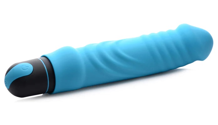 This extra large vibrating bullet features an extended body ... Bang! - XL Bullet w Ribbed Sleeve - Blue photo-7