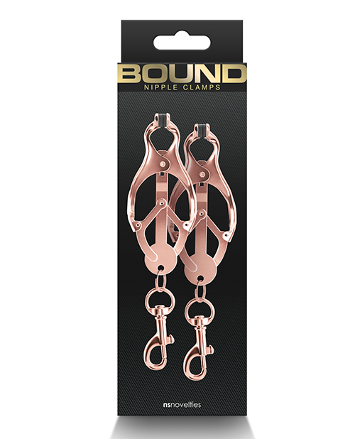 Bound Adjustable Nipple Clamps are for erotic and stimulatin... NS Novelties - Bound C3 Nipple Clamps - Rose Gold photo-3