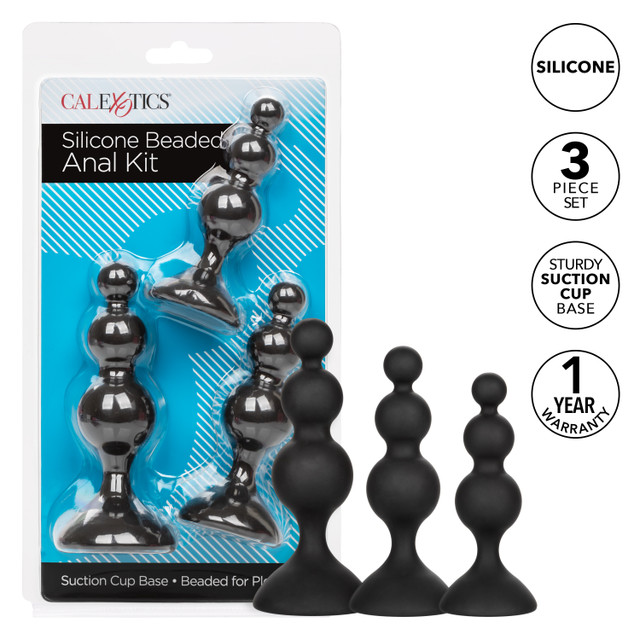 Experience superior anal training with the Silicone Beaded A... CEN - Silicone Beaded Anal Kit - Black photo-7