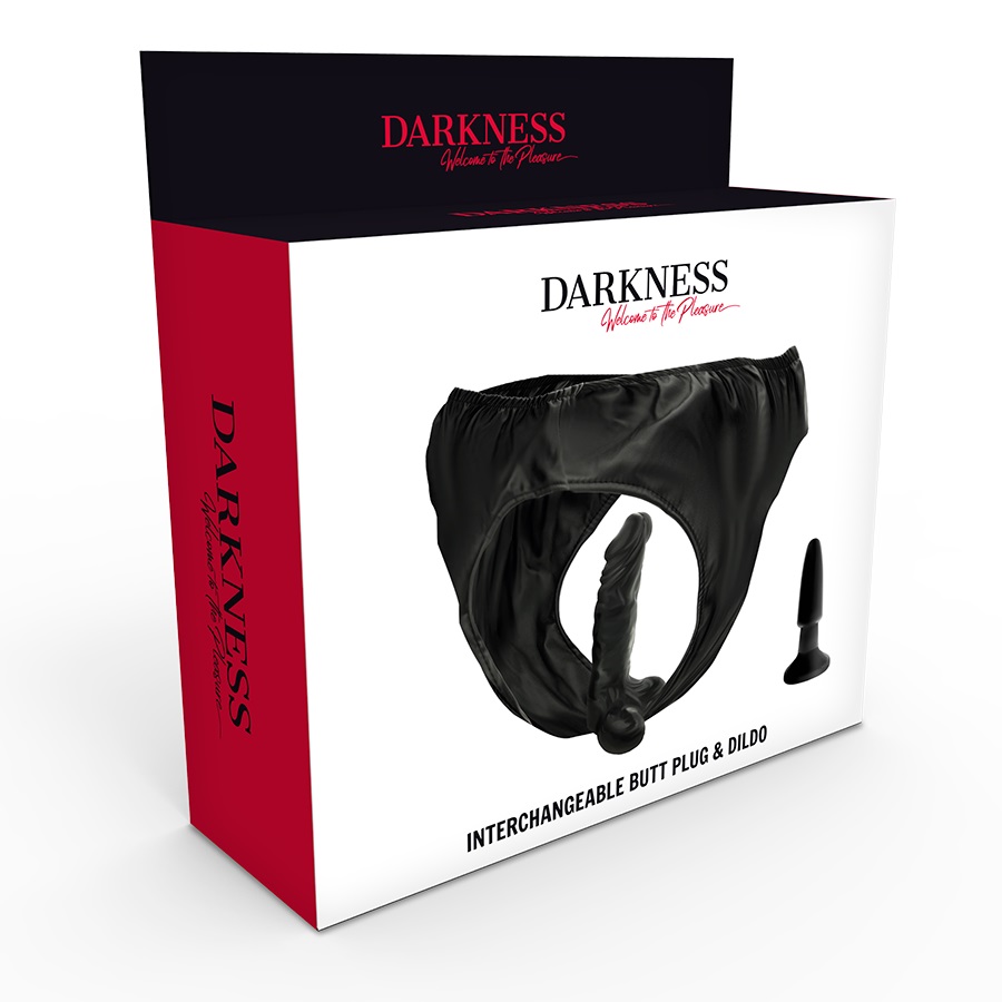 Do you know the game of domination and submission? Darkness ... Darkness - Panties w Anal Plug & Dildo - Black photo-5