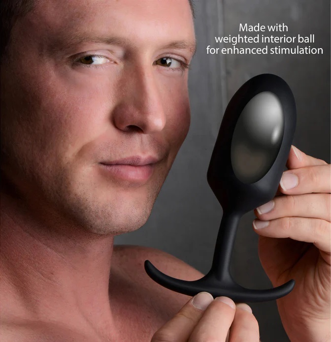 These comfortable weighted butt plugs hit hard and deep! Hea... Heavy Hitters - Weighted Anal Plug XL - Black photo-3
