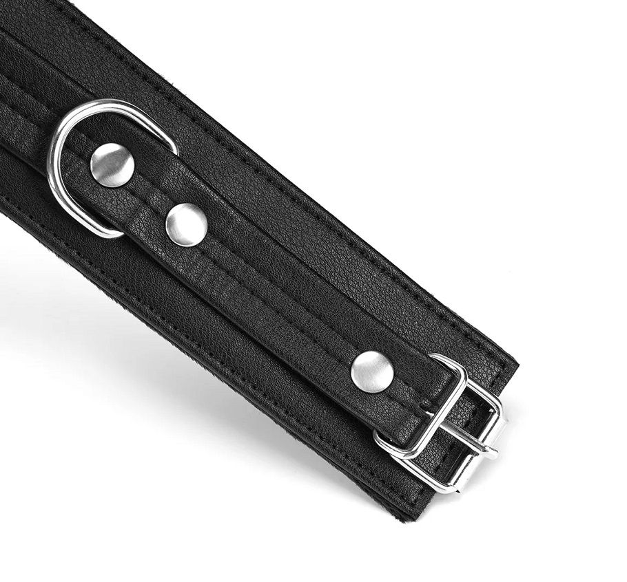 Eco-friendly material, composed of 50% recycled leather and ... Liebe Seele - Black Bond Wrist Cuffs photo-5