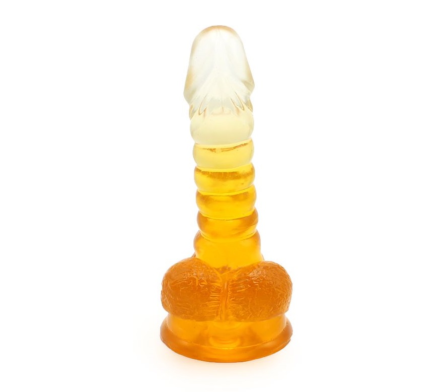 This special transparent dildo has an amazing color mix and ... Kiotos - Spiral Dildo 01 - Yellow photo-5