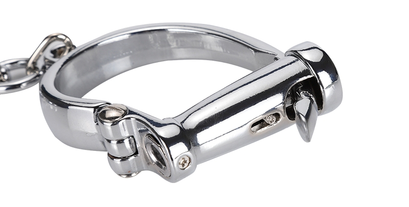 Restraint vintage styleed locked wrist cuffs MT - Old Style Darby Handcuffs - Silver photo-12