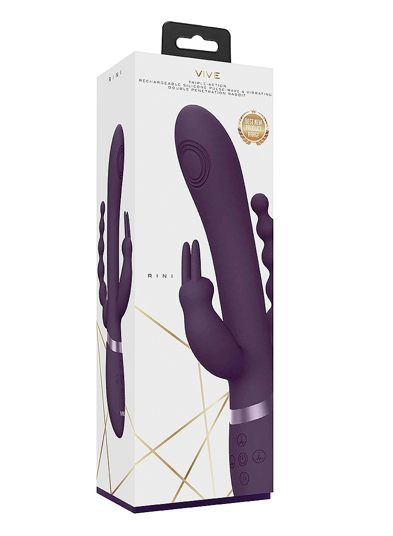 RINI hits all the spots. With Three 10-functionNew Generatio... Vive - Rini Double Rabbit Vibrator - Purple photo-8