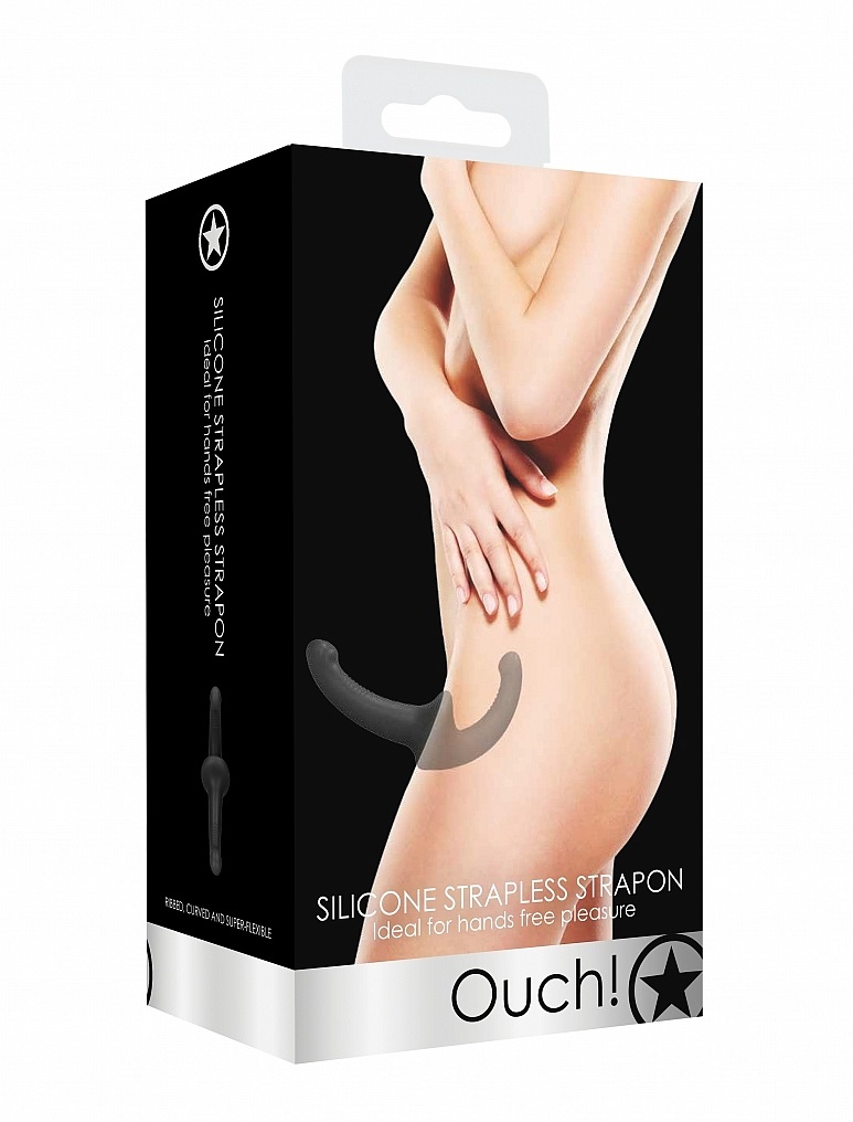 This sensational silicone strap on dildo requires no harness... Ouch - Silicone Strapless Strap-On - Black photo-5